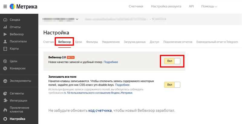 Вебвизор Яндекс.Метрики - видеонаблюдение на сайте